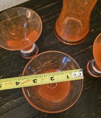 4 Piece Dansk Orange Twist Glassware Pitcher Martini Glasses Handblown Sticker
