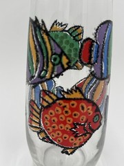 Colorful Tropical Fish Drinking Glass – Vintage Ocean Theme Barware Aquarium Art