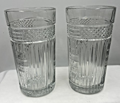 Set of 2 Vtg Libbey Radiant Glasses Tumblers 15 oz Mid-Century Modern 6 1/8″