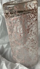 Spaghetti Glass Clear and Pink Tumbler