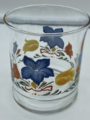 Set of 6 Libbey Floral Bouquet 3-1/2″ Tumblers 10 oz Blue Orange Yellow