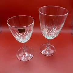 Vintage Set of 5 Luminarc France DIAMANT Wine Glasses 3-10oz & 2 6oz
