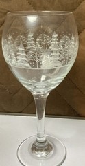 Set of 4 Arbys Libbey Frosted White Pine Trees Wine Water Goblets Glasses 8″