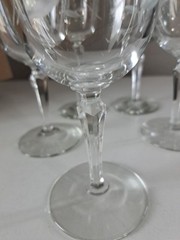 5 Libbey Windswept Wine/Water Goblets VTG Floral Etched Crystal Stemware