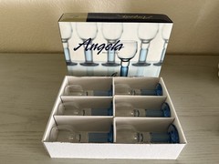 Angela Blue Stem Set of 6 Cordial Glasses 2 Ounces Vintage Made in Italy NEW