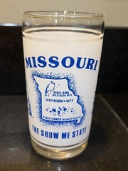 Lot of 6 Vintage Frosted 4 State Souvenir Glass Tumblers OK AZ LA MS WI MO ~ 6”