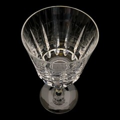 Atlantis Water Glass Lisbon Crystal Vertical Horizontal Cuts 10oz 6 3/4 4Pc Set