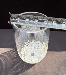 Hand Blown Studio Art Glass Signed Clear & White Confetti Design Vase Beautiful!