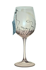 ION TAMAIAN Art Glass Large Goblet Purple Set/4 Signed Hand Painted Romania New