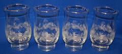 4 VTG Libbey Frosted Etched Pine Cones Tumbler Glass Gold Rim Winter Christmas
