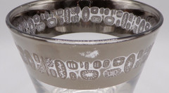 Atomic Silver Band Rocks Lowball Tumbler Glasses MCM Canonsburg Temporama Set 9