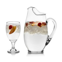 Entertaining Set with 6 Glass Goblets 16.25 oz and 90 oz Large Glass Carolina