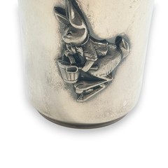Vintage Napier Silverplate Bunny Rabbit Childs Cup 6 Oz Easter Nursery Cup