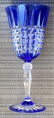 MENUET Cristal D’Arques Crystal COBALT BLUE Water Goblet Made in France