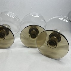 Vintage Libbey Tulip Smokey Brown Stem Champagne / Sherbet Glasses. Set Of 4