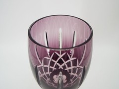 Vintage Ajka Arabella Handmade Bohemian Crystal Cut to Clear Iced Tea Goblets