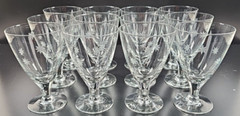 12 Arcadia Starlight Iced Tea Glass Set Vintage Clear Stars Cut Stemware MCM Lot