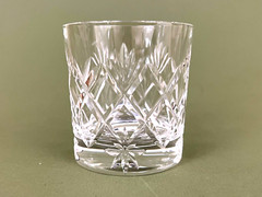 Edinburgh Kelso Criss Cross Fan Cut Crystal Old Fashioned Tumbler Glass 3 1/4»
