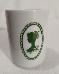 VTG Mitterteich Bavaria Porcelain Bathroom Tumbler Cup Young Miss Silhouette