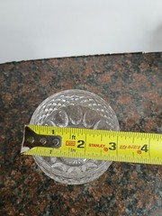 4 Vintage Mid-Century Modern clear pressed wine glasses square foot 1940s 1950s