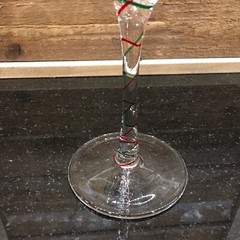 Pier 1 Imports Optic Martini Cosmopolitan Glass Red & Green Stripe