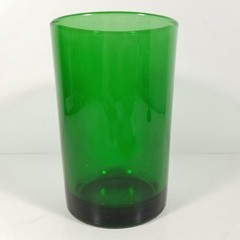 Forest Green Glass 16 oz Flat Tumbler 5″ Water Iced Tea Straight Sides Drinking