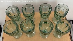 Vintage Libbey Duratuff Gibraltar Goblets Spanish Green Set of 8