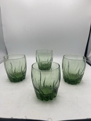 Anchor Hocking Central Park Ivy Green Old Fashioned Glasses Swirl Set Of 4