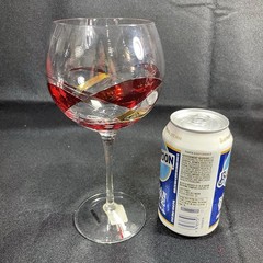 4 ROMANIA La Fleur BALLOON WINE GLASS RED GOLD MOSAIC Led Free Crystal 8.5” New