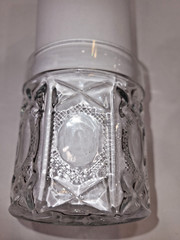 3 EAPG Pressed Glass Tumblers Banded Panels Drinking Glass 3.5″ Tall 3″ Diameter