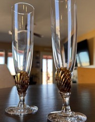 RARE Royal Copenhagen Glasses Champagne Flute Millennium 1999-2000 Neptun 2