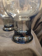 Set of 4 Vintage Federal 1960s Smoke Gray Glasses Goblets 5 ½”