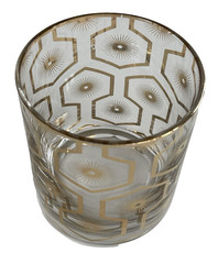 Set of 4 Rosanna Art Deco Double Old Fashioned Gilded Gold Glasses