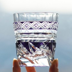 Diamond Hand Cut Crystal Glasses Whiskey Vodka Juice Drinkware Purple 200ml
