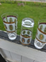 Lot Of 6 Vtg Brockway Glass Co. Tumbler Glass Golden Wheat Frosted 12 oz