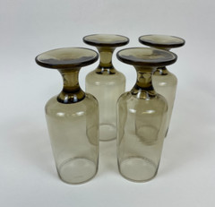 4 Vintage Accent by LIBBEY Tawny GLASS Footed Champagne Flute Smokey 5.5″