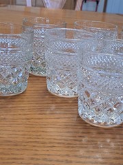 Anchor Hocking Wexford Old Fashioned Rock Glasses Diamond Glass VTG Set of 12