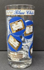 Blue Chip Stock Market Barware MCM Set 4 Rocks Glasses Georges Briard Style Rare