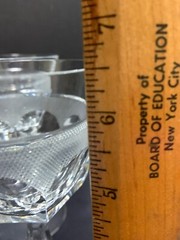 5 Tiffin 6.5″ Wine Glasses Cross Hatch Band Vintage Clear Prism Stem 6 Panel