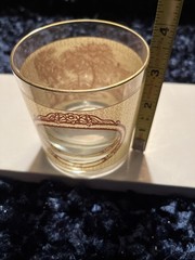 Vintage 4 Piece Currier and Ives Four Seasons Old Fashioned Whiskey Glass Set