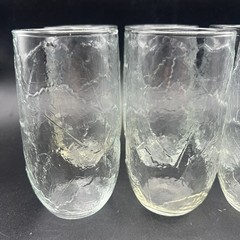Vintage Anchor Hocking Sherwood Clear Leaf Glasses Tumblers Set of 6