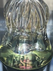 Vintage Nachtmann Lime Green Cut To Clear Wine Glass