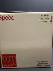 Vintage Spode Christmas Tree All Purpose Wine Glasses Set of 4 In Original Box