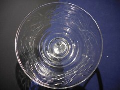 Rock Sharpe ARCTIC ROSE Liquor/Cocktail Glass Cut Floral 5 3/4″ Stem #3005