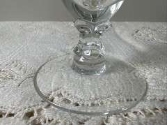 4 Vintage Fostoria Crystal Wedding Ring Water Wine Goblets Glasses Platinum Trim