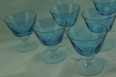 Doyen Royal Ice Blue/Wisteria (6) Champagne or Sherbet Glasses, 4″