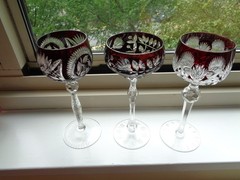 Vintage Val St. Lambert Goblet in Dark Red Chystal ON SALE 20% OFF