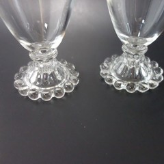 Vtg Anchor Hocking Boopie Water Wine Goblet Glass 5.5” Bubble Footed Dot 2 piece