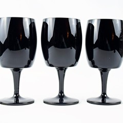 Gorham Crystal ACCENT BLACK Water Goblets, 3-Cnt; Champagne/Tall Sherbets, 4-Cnt