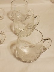 (8) Moser Roland Queen Lace Kenyan African Elephant Sable Lion Etched Glass Mug